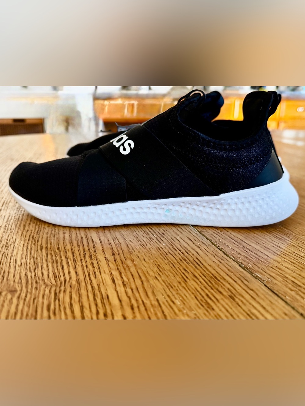 adidas Black Slip-On Athletic Sneakers with White Soles - Picture 4 of 12